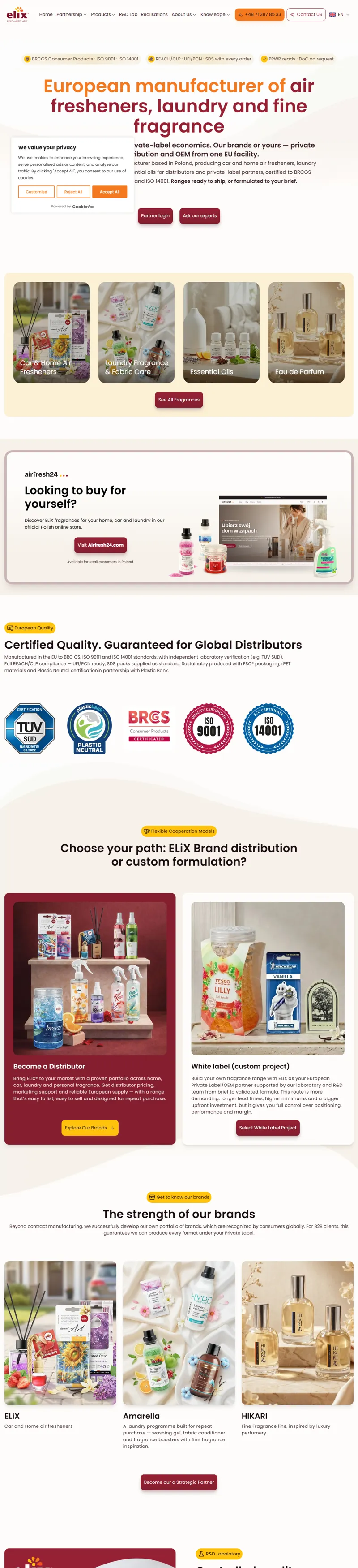 Leading Fragrances, Perfumes & Air Freshener Manufacturer in Europe 网页长截图