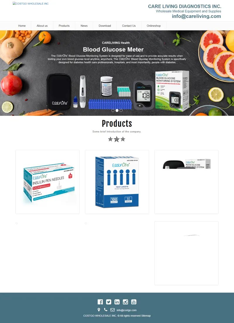 Blood Glucose Monitor System. - COSTGO WHOLESALE INC 网页长截图