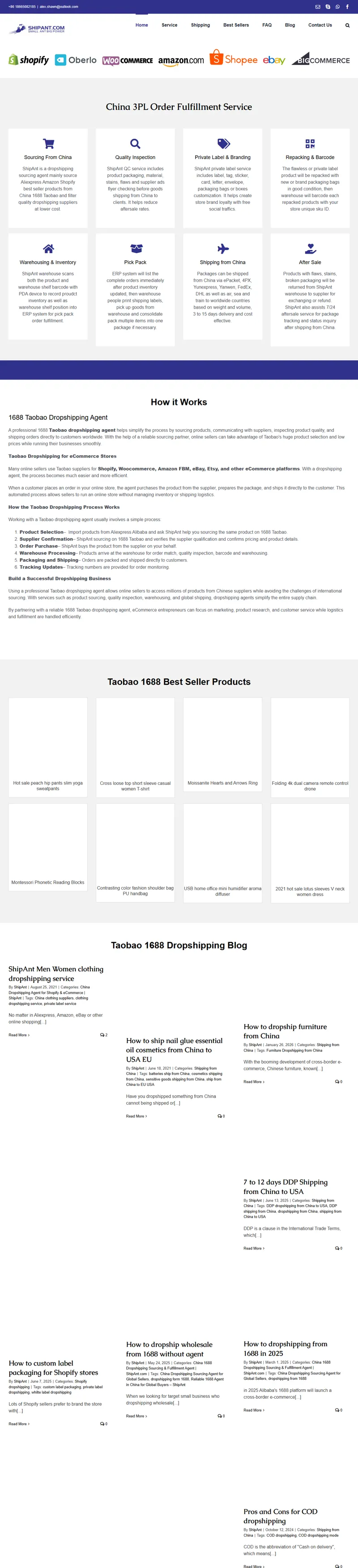 Reliable Taobao 1688 Dropshipping Agent in China 网页长截图